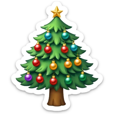 un arbol con esferas navideñas sticker