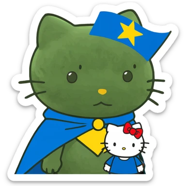 Hello kitty with Cape Verde flag sticker
