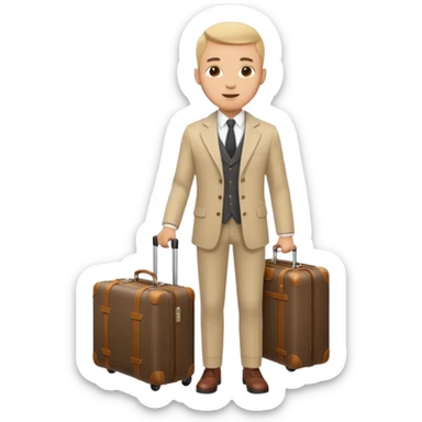 hombre elegante con maletas  sticker