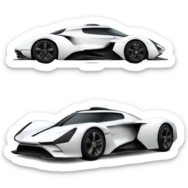 Side view of Aerodynamic Princess Leia super hypercar. 1car sticker