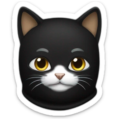 a cat wearing a black balaclava sticker