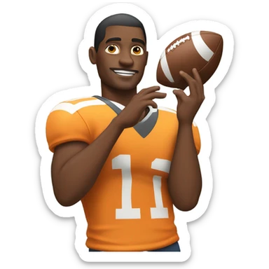 African American man throwing a football sticker