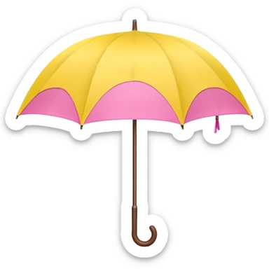 Umbrella is yello are pink sticker