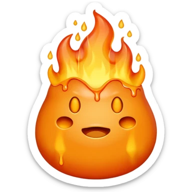 a flame that burns a fat body  sticker