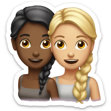 Two girls gossip sticker