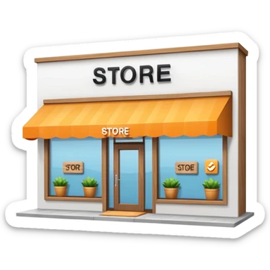 modern shop with the word store in the sign sticker