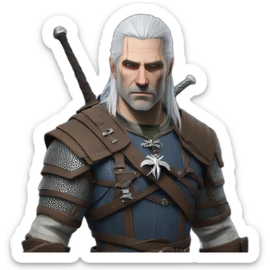 geralt of rivia playing ps5 sticker