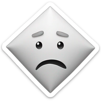 Rhombus shape curved confused mounth  sticker