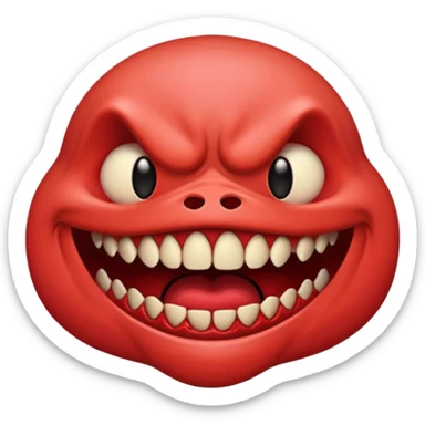 cursed emoji based on SCP-939, wide mouth, sharp teeth, creepy sticker