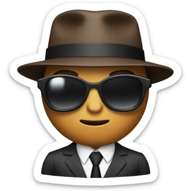 brown suit mafia with bazooka and sunglasses sticker