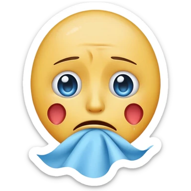 A crying emoji with tissue  sticker