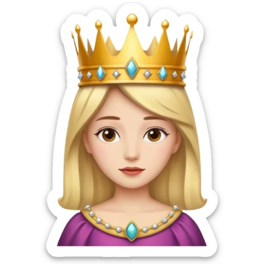 A girly with a crown making her queen sticker