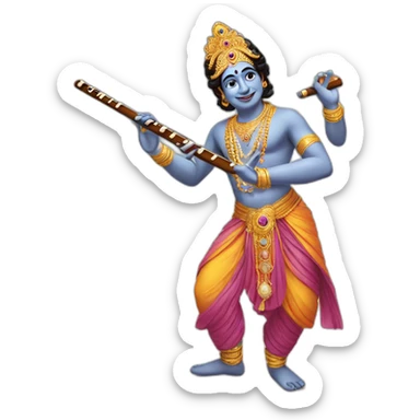 Krishna with flute  sticker