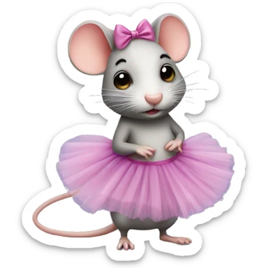 rat with a tutu and bow sticker