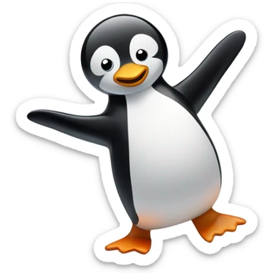 Penguin breakdancing sticker