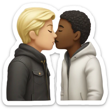 two people kissing sticker