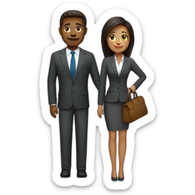 business trip couple sticker