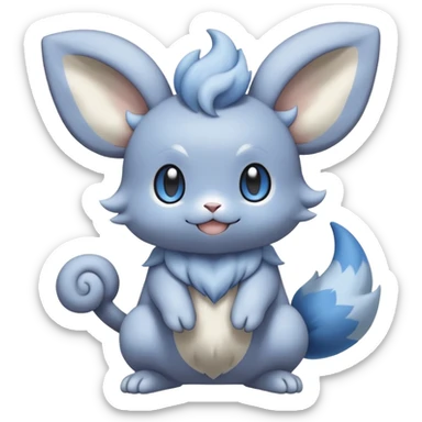 Minccino-Espurr-Fakémon-hybrid-creature (full body)  sticker