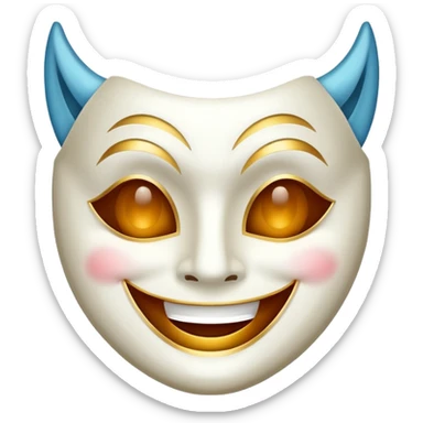 Theatre mask smiling sticker