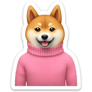 Shiba-inu you are a pink sweater with hearts sticker