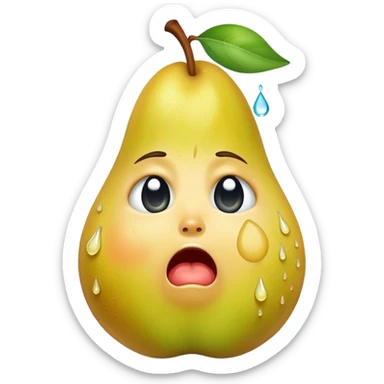 A pear crying sticker
