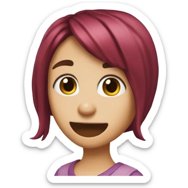 Una cereza con cara de XD sticker