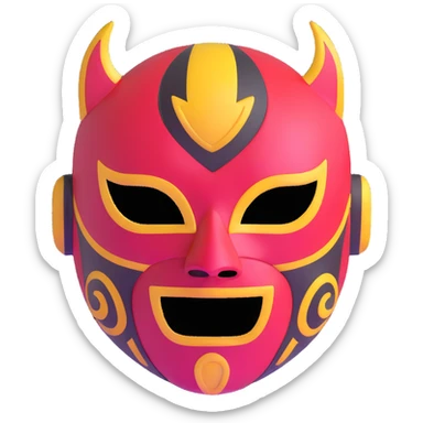 black and yellow luchador mask sticker