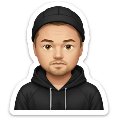 leonardo di caprio wears black hoodie sticker