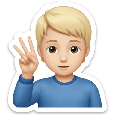 Kid doing 67 hand thing sticker