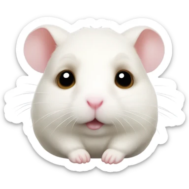 cute japanese kawaii art of white hamster sticker