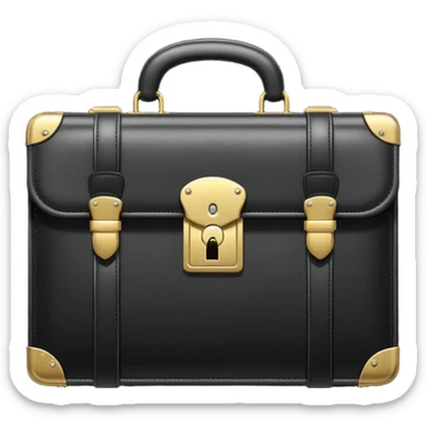 a briefcase with money and a closed lock in front of it sticker