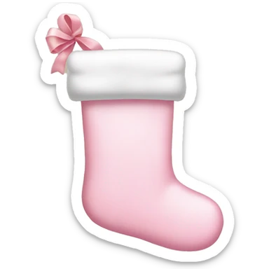 light pink Christmas stocking with bow sticker