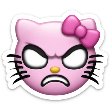 Angry hello kitty face sticker