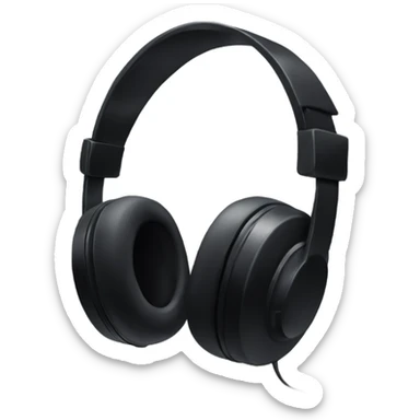 black headphones with black bows sticker