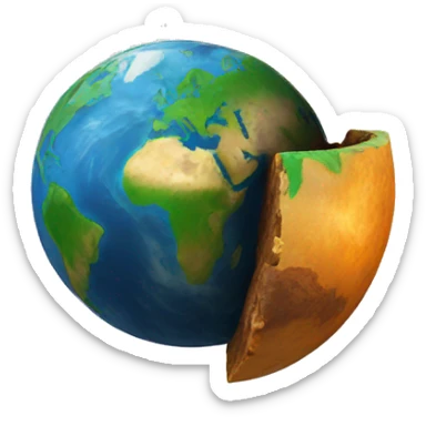 earth showing its core sticker