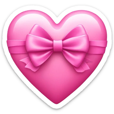 pink heart with a bow  sticker