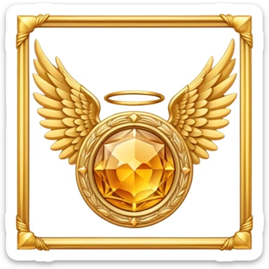 Topaz stone award-in-frame-decorated-with-golden-angel--wings sticker