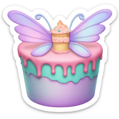 Fairy pastel cake sticker