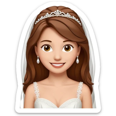 A bride with brown hair sticker