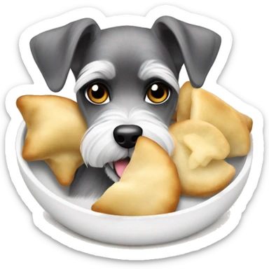 Miniature schnauzer eating pierogis sticker