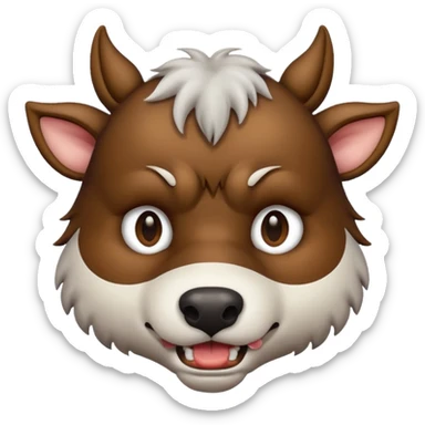 Wolf face eating coo sticker