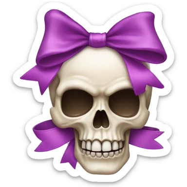 Skull with a bow  sticker