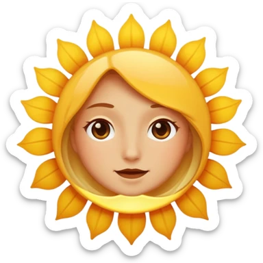 Ray of sunshine around face sticker