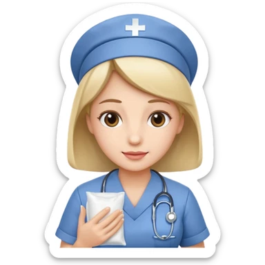 Nurse offering box of tissue











 sticker