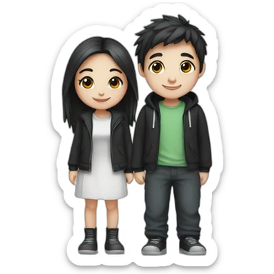 Panda girl adn boy sticker