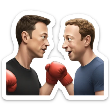 Boxing Elon musk vs Mark Zuckerberg sticker