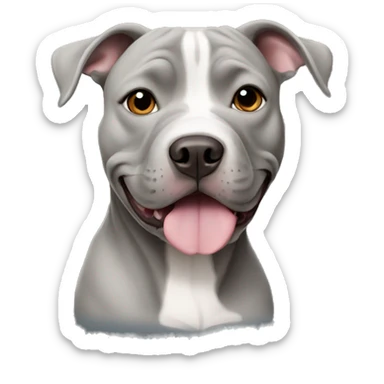 grey pit bull sticker