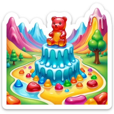 melting gummy bear  candy renaissance landscape sticker