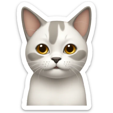 gato blanco con manchas beige y grises sticker