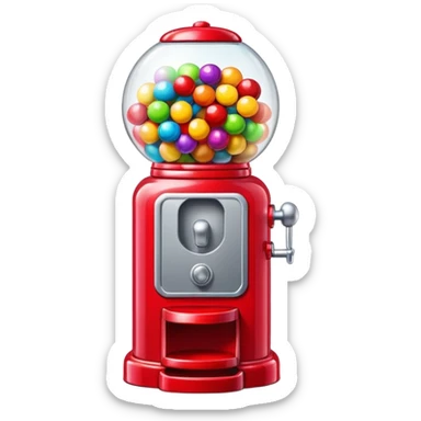Red Bubblegum machine with multicolored gumballs sticker